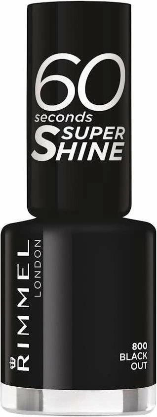 Rimmel London Rimmel - 60 Seconds Supershine Nailpolish - Black Out - Black 1 Rimmel London Rimmel - 60 Seconds Supershine Nailpolish - Black Out - Black