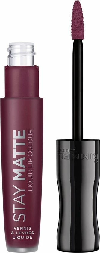 Rimmel London Stay Matte Liquid Lip Colour - Midnight - Burgundy / Plum 2 Rimmel London Stay Matte Liquid Lip Colour - Midnight - Burgundy / Plum - Afbeelding 2
