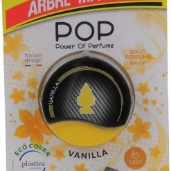 Arbre Magique POP Vanille - Autoparfum - Auto Luchtverfrisser - Autoparfum Vanille / Vanilla - Lekker Luchtje In De Auto - Vanille / Vanilla Geurtje - Compact Geurtje - Parfum - Airco - Auto - Fris - Verfrissend - Auto Geurverfrisser - Auto Geurtje