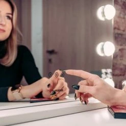 Humanas Wit HS-HM02 Hollywood XXL Spiegel Met Verlichting Make Up Spiegel Met Led Lampen Visagie Dimbaar / 3 Lichtstanden Scheerspiegel -L’Oréal Paris SHOP 550x275 4