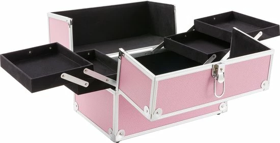 AREBOS Cosmeticakoffer Beauty Case Multikoffer 15 L Roze 6 AREBOS Cosmeticakoffer Beauty Case Multikoffer 15 L Roze - Afbeelding 6