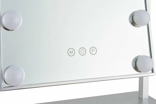Bright Beauty Vanity Make Up Spiegel Met Verlichting - Zilver - Dimbaar Met Drie Lichtstanden 3 Bright Beauty Vanity Make Up Spiegel Met Verlichting - Zilver - Dimbaar Met Drie Lichtstanden - Afbeelding 3