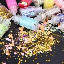 Merkloos 48 Potjes Glitter / Decoratie Voor Nail Art / Knutselen - Glitters Nagel Decoratie Set- 3D Nail Art Voor Gellak, Acryl Of Nagellak - Glitter, Poeder, Holografisch, Vlokken, Pailletten, Shimmer, Rhinestone - Verschillende Kleuren -L’Oréal Paris SHOP 550x366 18