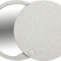 Merkloos Make-up Spiegel - Zakspiegel - Reisspiegel - Rond - Compact - Uitschuifbaar - Dames - 7 Cm - Tarwestro - ABS - Naturel
