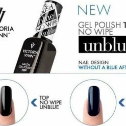 VICTORIA VYNN™ Victoria Vynn Topcoat No Wipe Unblue 15 Ml. - Topcoat Zonder Plaklaag - Jouw Donkere Kleur Behoudt Zijn Werkelijke Kleur - Geen Paarse Gloed Meer- MET UV Filter!