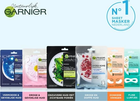 Garnier Skinactive Face Hydra Bomb Ultra Hydraterend & Kalmerend Tissue Masker Droge Huid - 5 Stuks - Voordeelverpakking 5 Garnier Skinactive Face Hydra Bomb Ultra Hydraterend & Kalmerend Tissue Masker Droge Huid - 5 Stuks - Voordeelverpakking - Afbeelding 5