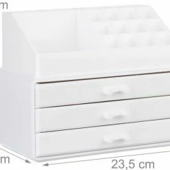 Relaxdays Make-up Organizer Klein - Stapelbaar - Sieradendoosje - Cosmetica - Opbergbox - Wit -L’Oréal Paris SHOP 550x430 3
