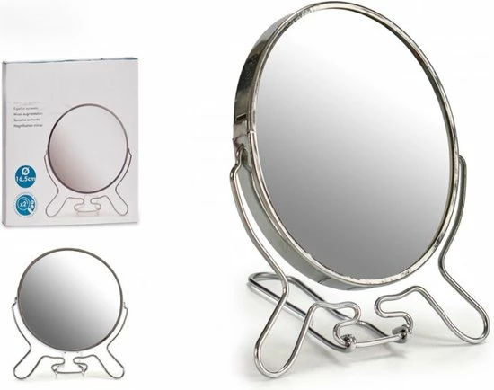 Merkloos Scheerspiegel 12cm 2-zijdig ( N Zijde 2x Vergrotend) - Aluminium 2 Merkloos Scheerspiegel 12cm 2-zijdig ( N Zijde 2x Vergrotend) - Aluminium - Afbeelding 2