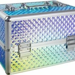 Imprezz Beautycase - Nagel / Make Up Koffer - Hologram Unicorn Rainbow Unicorn 3 - Met Indeling Voor Nagellak / Flesjes
