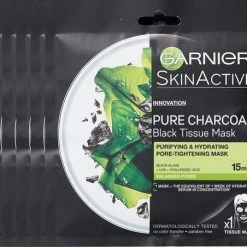Garnier Skinactive Face Pure Charcoal Zwart Sheet Gezichtsmasker - 20 Stuks - Voordeelverpakking -L’Oréal Paris SHOP 550x452 1