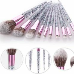 BeauRose Make Up Kwasten Set - Make Up Brush - Oogschaduw - Foundation Kwast - Poeder Kwast - Brush - Make Up - Cosmetica - Kwasten Set – Make Up Tasje - 10 Stuks
