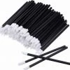Merkloos Lipgloss / Oogschaduw Borsteltjes - 100 Stuks - Zwart - Lipgloss Applicators - Brush Lipstick Make-up Lip Pluisvrij Oogschaduw Borsteltje