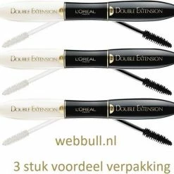 L?Or?al Paris L'Oreal Maq Double Extension Mascara Extra Black 3stuk