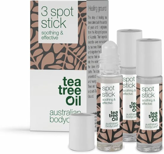 Australian Bodycare Tea Tree Olie Stick - Tea Tree Stick Tegen Onzuiverheden Voor Vlekjes, Puistjes En Een Vette, Acne-gevoelige Huid Met Australische Tea Tree Olie Van Hoge Kwaliteit (goedgekeurd Door Farmaceuten), 3 X 9 Ml. 1 Australian Bodycare Tea Tree Olie Stick - Tea Tree Stick Tegen Onzuiverheden Voor Vlekjes, Puistjes En Een Vette, Acne-gevoelige Huid Met Australische Tea Tree Olie Van Hoge Kwaliteit (goedgekeurd Door Farmaceuten), 3 X 9 Ml.