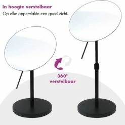 Omliox Make Up En Scheer Spiegel - Ronde Standspiegel - 5x Vergroting - Ø19cm - Mat Zwart -L’Oréal Paris SHOP 550x520 1