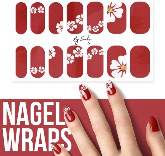 By Emily Nagel Wrap - Flowery & Red | 14 Stickers Per Vel | Nail Wrap | Nail Art | Trendy | Design | Nagellakvrij | Eenvoudig | Nagel Art | Nagel Wrap | Nagel Stickers | Folie | Zelfklevend | Sjablonen 1 By Emily Nagel Wrap - Flowery & Red | 14 Stickers Per Vel | Nail Wrap | Nail Art | Trendy | Design | Nagellakvrij | Eenvoudig | Nagel Art | Nagel Wrap | Nagel Stickers | Folie | Zelfklevend | Sjablonen