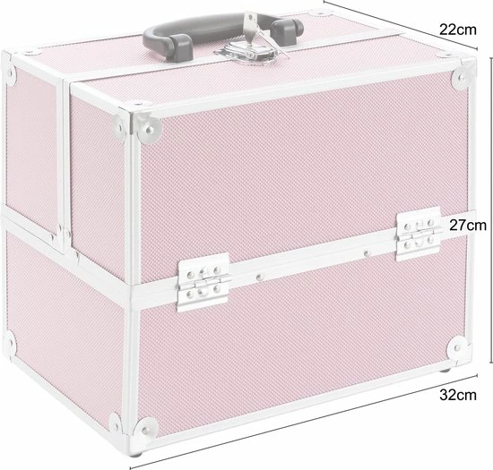 AREBOS Cosmeticakoffer Beauty Case Multikoffer 15 L Roze 11 AREBOS Cosmeticakoffer Beauty Case Multikoffer 15 L Roze - Afbeelding 11