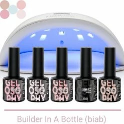 GUAP?? GUAP BIAB Builder Gel In A Bottle | BIAB Nagellak | Gelnagels Starterspakket | Nagellak | Gellak Pink | Builder Gel | 5 X 7 Ml BIAB Essentials Kit + Nagel Led Lamp