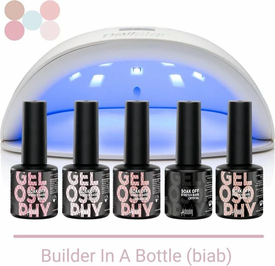 GUAP?? GUAP BIAB Builder Gel In A Bottle | BIAB Nagellak | Gelnagels Starterspakket | Nagellak | Gellak Pink | Builder Gel | 5 X 7 Ml BIAB Essentials Kit + Nagel Led Lamp 1 GUAP?? GUAP BIAB Builder Gel In A Bottle | BIAB Nagellak | Gelnagels Starterspakket | Nagellak | Gellak Pink | Builder Gel | 5 X 7 Ml BIAB Essentials Kit + Nagel Led Lamp
