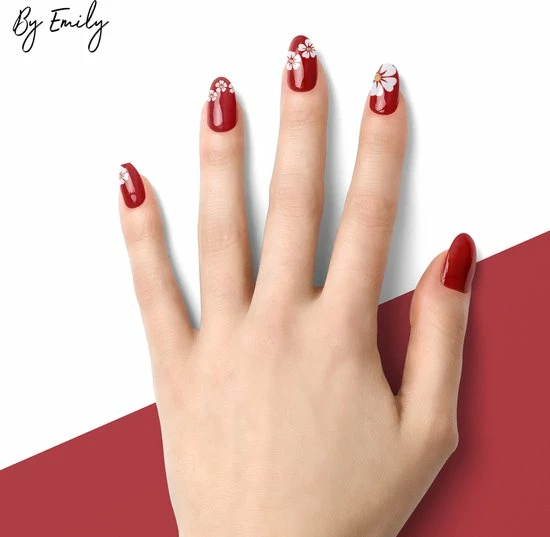 By Emily Nagel Wrap - Flowery & Red | 14 Stickers Per Vel | Nail Wrap | Nail Art | Trendy | Design | Nagellakvrij | Eenvoudig | Nagel Art | Nagel Wrap | Nagel Stickers | Folie | Zelfklevend | Sjablonen 7 By Emily Nagel Wrap - Flowery & Red | 14 Stickers Per Vel | Nail Wrap | Nail Art | Trendy | Design | Nagellakvrij | Eenvoudig | Nagel Art | Nagel Wrap | Nagel Stickers | Folie | Zelfklevend | Sjablonen - Afbeelding 7