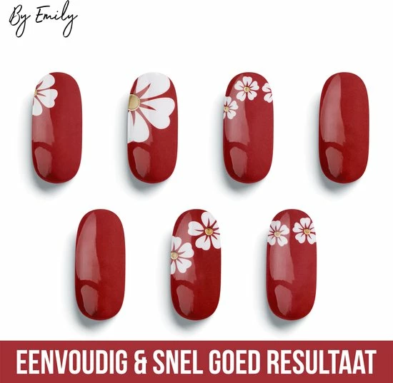 By Emily Nagel Wrap - Flowery & Red | 14 Stickers Per Vel | Nail Wrap | Nail Art | Trendy | Design | Nagellakvrij | Eenvoudig | Nagel Art | Nagel Wrap | Nagel Stickers | Folie | Zelfklevend | Sjablonen 3 By Emily Nagel Wrap - Flowery & Red | 14 Stickers Per Vel | Nail Wrap | Nail Art | Trendy | Design | Nagellakvrij | Eenvoudig | Nagel Art | Nagel Wrap | Nagel Stickers | Folie | Zelfklevend | Sjablonen - Afbeelding 3