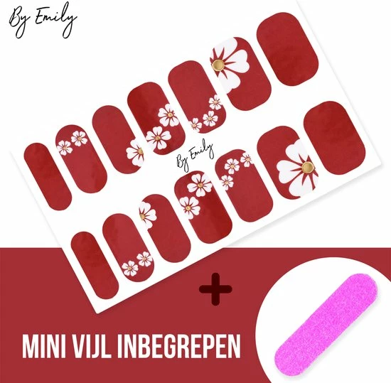 By Emily Nagel Wrap - Flowery & Red | 14 Stickers Per Vel | Nail Wrap | Nail Art | Trendy | Design | Nagellakvrij | Eenvoudig | Nagel Art | Nagel Wrap | Nagel Stickers | Folie | Zelfklevend | Sjablonen 4 By Emily Nagel Wrap - Flowery & Red | 14 Stickers Per Vel | Nail Wrap | Nail Art | Trendy | Design | Nagellakvrij | Eenvoudig | Nagel Art | Nagel Wrap | Nagel Stickers | Folie | Zelfklevend | Sjablonen - Afbeelding 4