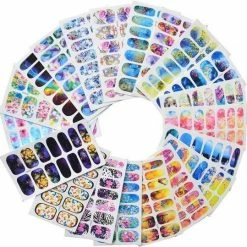 Relouka Nagelstickers - Nail Art - Gemengde Ontwerpen - 20 Stuks - Kleuren