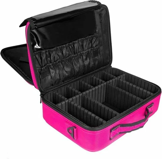 Confibel Cosmetica Koffer - Make-up Koffer Met Verstelbare Vakken - Visagie En Nagelstyliste Beauty Koffer - 35x25x11CM - Roze 12 Confibel Cosmetica Koffer - Make-up Koffer Met Verstelbare Vakken - Visagie En Nagelstyliste Beauty Koffer - 35x25x11CM - Roze - Afbeelding 12