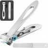 AdroitGoods Nagelknipper Set - Nageltang - Nagelschaar - Kalknagels - Teennagel - Pedicure - Incl. Nagelvijl - Grijs