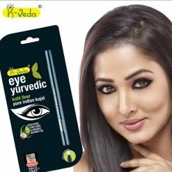 GoodUse Export Eye Yurvedic Zwarte Gel Eyeliner - Kajal Oogpotlood Zwart - Make Up - Kohl Kajal - Waterproof - Waterbestendig - Gevoelige Ogen - Sensibele Ogen - Amandelolie - Kokosolie - Vitamine E - Natuurlijk - K-Veda - Pure Indian