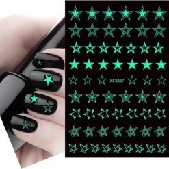 GUAP?? GUAP - Nail Art 3D Nagel Stickers | Glow In The Dark Nagelstickers | Nagel Decoratie & Versiering Folie | Sterretjes Nail Art | 63 Stuks