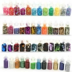 Merkloos 48 Potjes Glitter / Decoratie Voor Nail Art / Knutselen - Glitters Nagel Decoratie Set- 3D Nail Art Voor Gellak, Acryl Of Nagellak - Glitter, Poeder, Holografisch, Vlokken, Pailletten, Shimmer, Rhinestone - Verschillende Kleuren -L’Oréal Paris SHOP 550x545 21