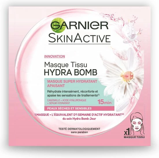 Garnier Skinactive Face Hydra Bomb Ultra Hydraterend & Kalmerend Tissue Masker Droge Huid - 5 Stuks - Voordeelverpakking 12 Garnier Skinactive Face Hydra Bomb Ultra Hydraterend & Kalmerend Tissue Masker Droge Huid - 5 Stuks - Voordeelverpakking - Afbeelding 12