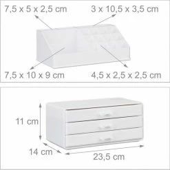 Relaxdays Make-up Organizer Klein - Stapelbaar - Sieradendoosje - Cosmetica - Opbergbox - Wit -L’Oréal Paris SHOP 550x549 38