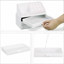 Relaxdays Make-up Organizer Klein - Stapelbaar - Sieradendoosje - Cosmetica - Opbergbox - Wit -L’Oréal Paris SHOP 550x549 39