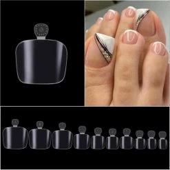 Merkloos Nageltips - 500 Stuks - Nageltips Tenen - Nailtips Toes - Nepnagels Tenen - Kunstnagels Tenen - Plaknagels Tenen - Nageltips - Nailtips - Nepnagels - Kunstnagels - Plaknagels - Full Cover Nailtips - Full Cover Nageltips - TRANSPARANT