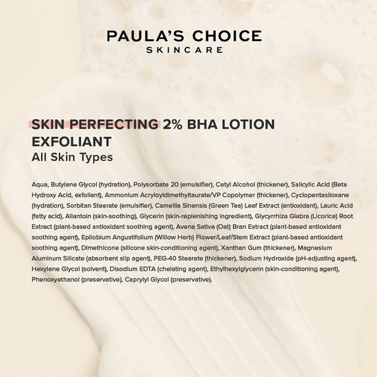 Paula's Choice Skin Perfecting 2% BHA Lotion Exfoliant - Alle Huidtypen - 100 Ml 5 Paula's Choice Skin Perfecting 2% BHA Lotion Exfoliant - Alle Huidtypen - 100 Ml - Afbeelding 5