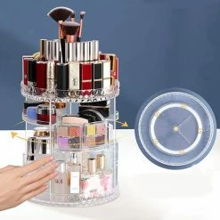 Merkloos Decopatent Make Up Organizer - 360 Graden Draaibaar - Staande Makeup Organizer Transparant - Cosmetica - Lippenstift - Nagellak - Brushes - Kwasten - Oorbellen Etc