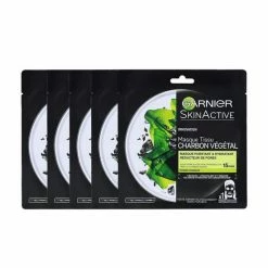 Garnier Skinactive Face Pure Charcoal Zwart Sheet Gezichtsmasker - 20 Stuks - Voordeelverpakking -L’Oréal Paris SHOP 550x550 225