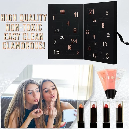 KreativeKraft Beauty Advent Calendar 2022, Make-up Set Voor Vrouwen Meisjes Tieners (zwart) 2 KreativeKraft Beauty Advent Calendar 2022, Make-up Set Voor Vrouwen Meisjes Tieners (zwart) - Afbeelding 2