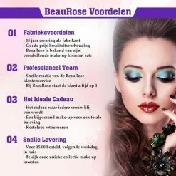 BeauRose Make Up Kwasten Set - Make Up Brush - Oogschaduw - Foundation Kwast - Poeder Kwast - Brush - Make Up - Cosmetica - Kwasten Set – Make Up Tasje - 10 Stuks -L’Oréal Paris SHOP 550x550 300