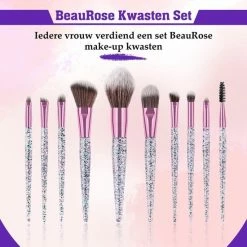 BeauRose Make Up Kwasten Set - Make Up Brush - Oogschaduw - Foundation Kwast - Poeder Kwast - Brush - Make Up - Cosmetica - Kwasten Set – Make Up Tasje - 10 Stuks -L’Oréal Paris SHOP 550x550 301