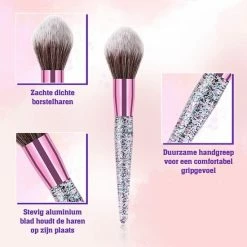 BeauRose Make Up Kwasten Set - Make Up Brush - Oogschaduw - Foundation Kwast - Poeder Kwast - Brush - Make Up - Cosmetica - Kwasten Set – Make Up Tasje - 10 Stuks -L’Oréal Paris SHOP 550x550 302