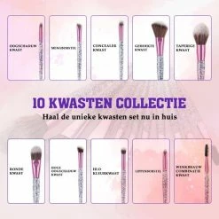 BeauRose Make Up Kwasten Set - Make Up Brush - Oogschaduw - Foundation Kwast - Poeder Kwast - Brush - Make Up - Cosmetica - Kwasten Set – Make Up Tasje - 10 Stuks -L’Oréal Paris SHOP 550x550 305