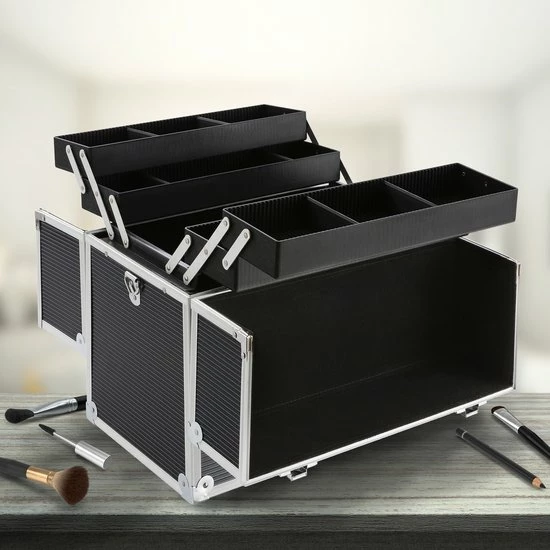 AREBOS Cosmeticakoffer Beauty Case Multikoffer 26 L Zwart 5 AREBOS Cosmeticakoffer Beauty Case Multikoffer 26 L Zwart - Afbeelding 5