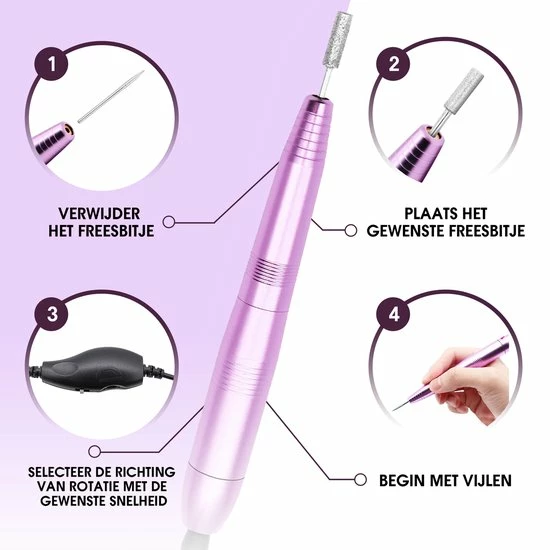 Merkloos La Liva Elektrische Nagelvijl - Nagelfrees - Inclusief Extra Schuurrolletjes Keramisch Bitje En Nagelborstel - Manicure Set - Gellak 2 Merkloos La Liva Elektrische Nagelvijl - Nagelfrees - Inclusief Extra Schuurrolletjes Keramisch Bitje En Nagelborstel - Manicure Set - Gellak - Afbeelding 2