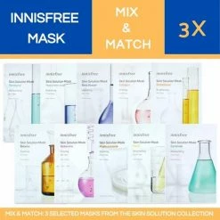 CAIRSKIN INNISFREE Mix & Match 3x Face Mask - Skin Clinic Collection - Korean Beauty Huidverzorging - Korean Beauty Gezichtmaskers - Hydrating - Huidherstellend - Versteviging - Anti Age - Tegen Rimpels - Stralende Huid - Set Van 3 Sheet Masks