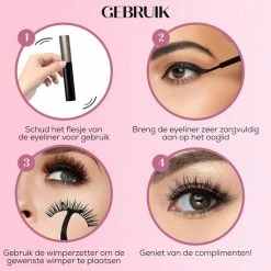 Naera Magnetische Wimpers Set - Inclusief Wimperzetter En 2 Flesjes Waterproof Eyeliner - 30 Keer Herbruikbaar - 10 Paar -L’Oréal Paris SHOP 550x550 734