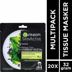 Garnier Skinactive Face Pure Charcoal Zwart Sheet Gezichtsmasker - 20 Stuks - Voordeelverpakking -L’Oréal Paris SHOP 550x552 10
