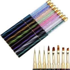 Merkloos Nail Art Penselen - 8-delig - Penselen - Nail Art Brushes - Nail Art Kwasten - Nail Art - Nail Art Tools - Nail Art Set - Nail Art Kwast - Penselenset - Penselen Set - Penselen Nagels - Nail Art - Nail Art Kit - Nail Art Penseel